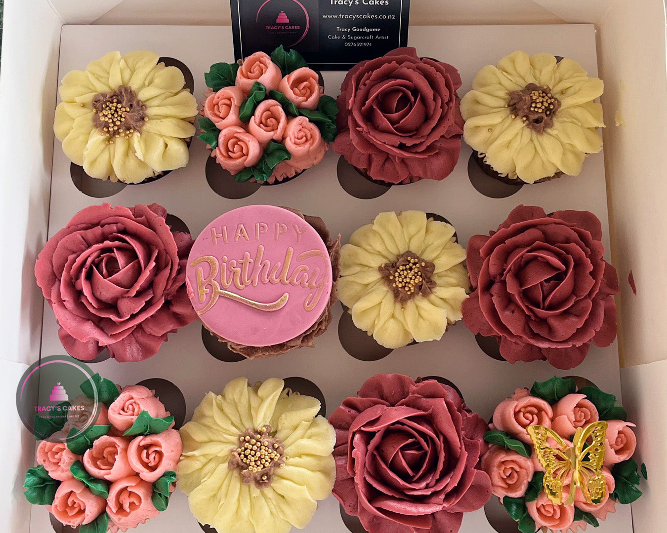 Buttercream Flower CupCakes Box set of 6 or 12