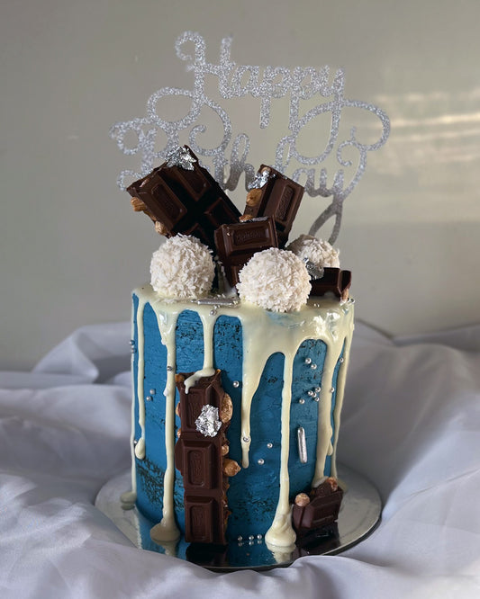 Semi Naked Whitakers Drip Cake